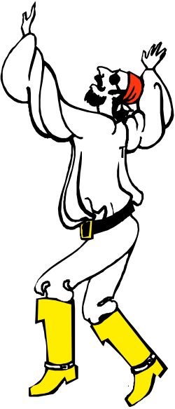 Cartoon Character Clipart: White and Yellow Figure in Red Hat and Yellow Boots