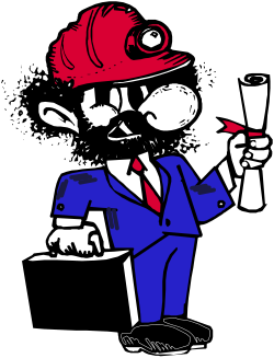 Businessman in Suit and Hat Holding Glass Clipart