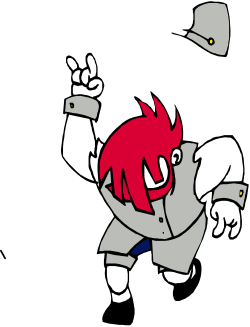 Cartoon Character with Red Hair and White Suit Clipart