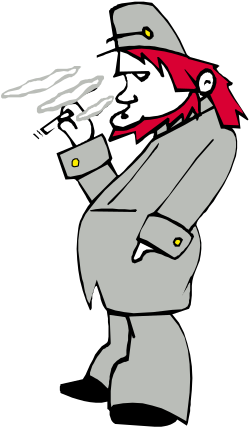 Cartoon Character with Gun in Hand - Dynamic Clipart for Engaging Projects