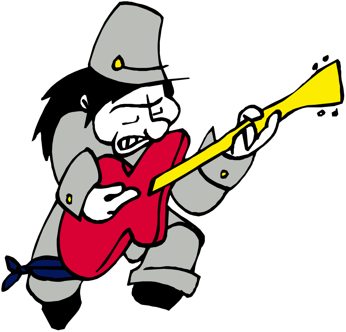 Cartoon Character Playing Guitar - Fun Clipart Illustration