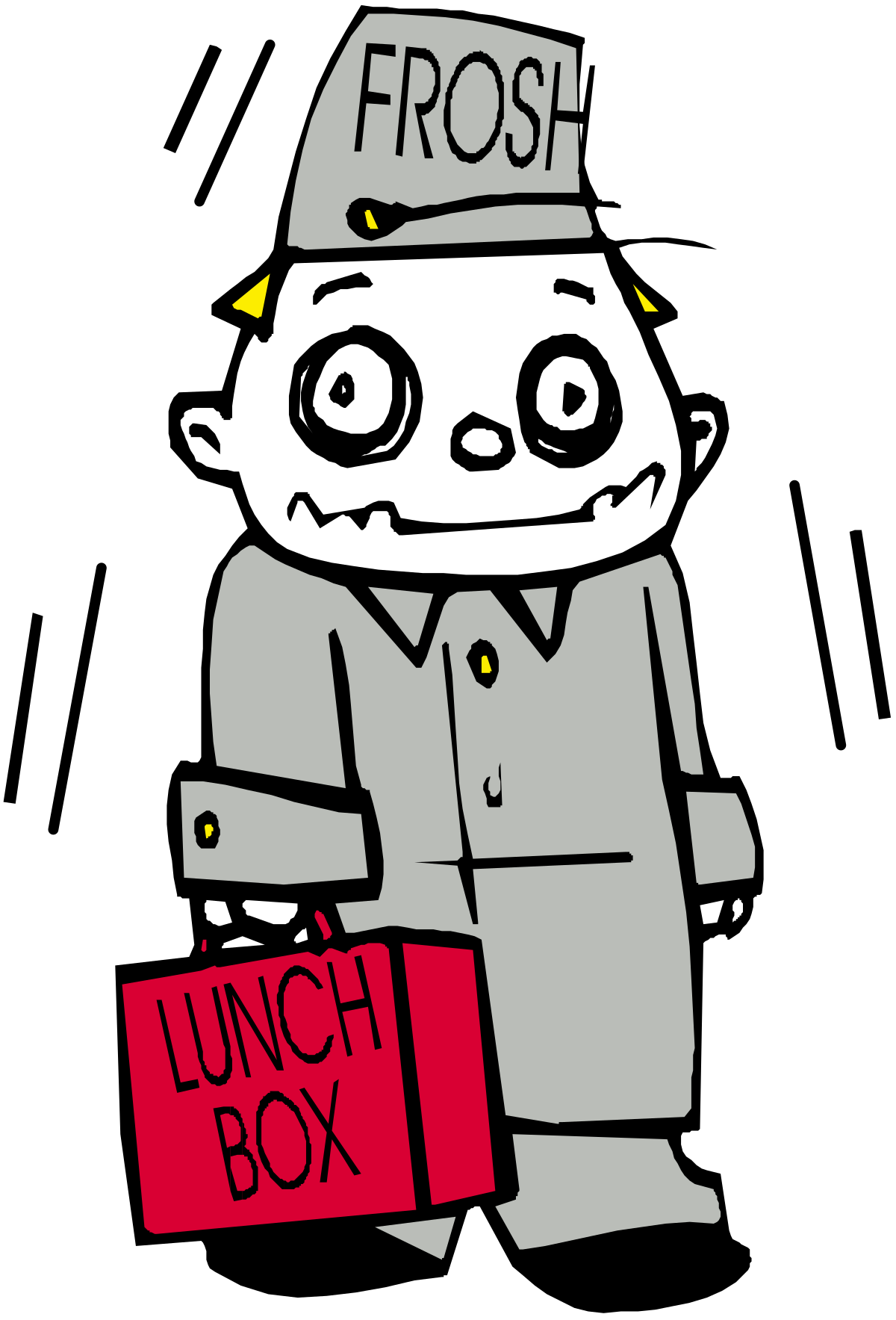 Cartoon Character Holding Lunch Box - Fun Clipart for Kids
