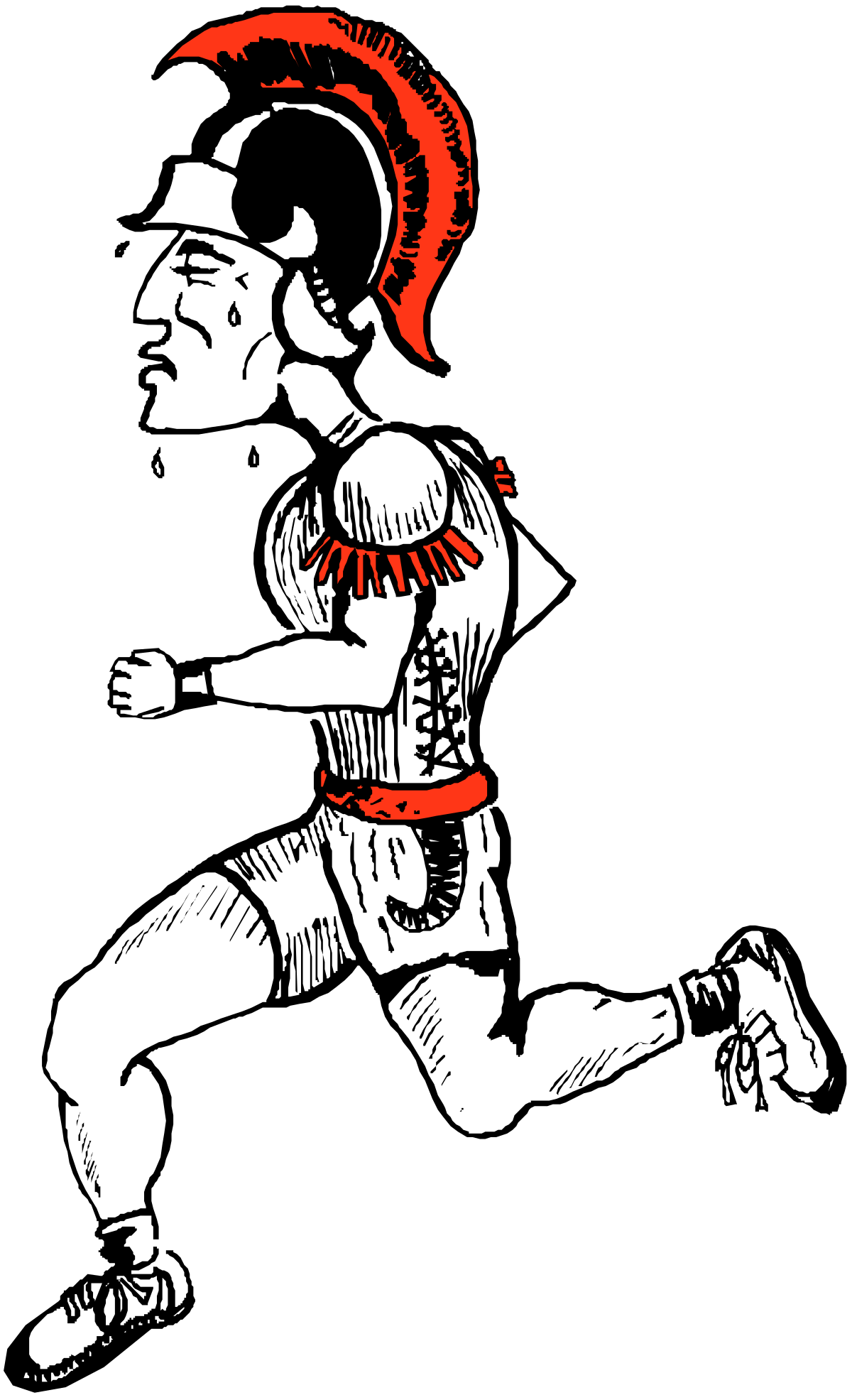 Running Man with Helmet Clipart for Dynamic Illustrations
