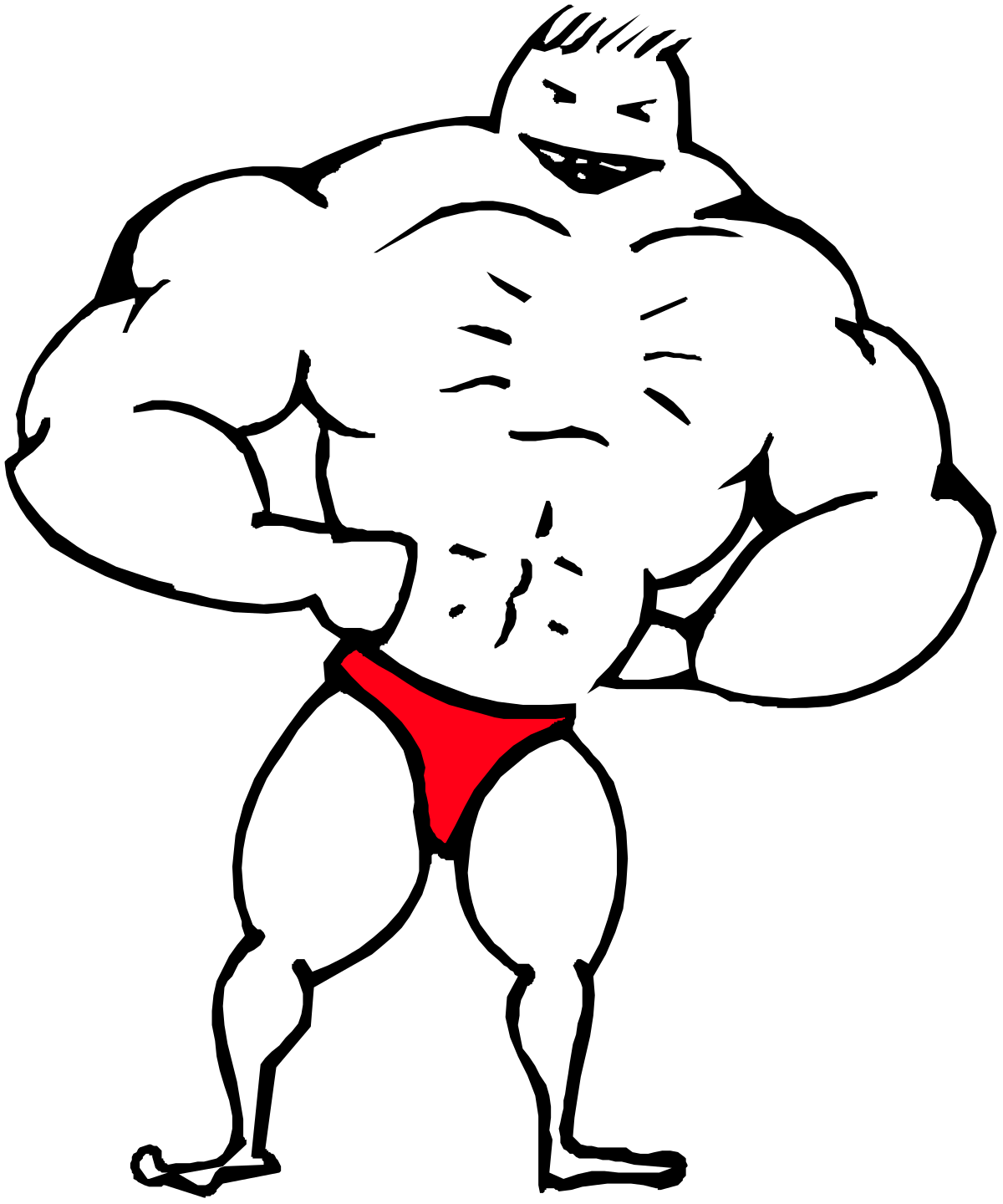 Silhouette of a Man in Red Underwear Clipart for Creative Projects