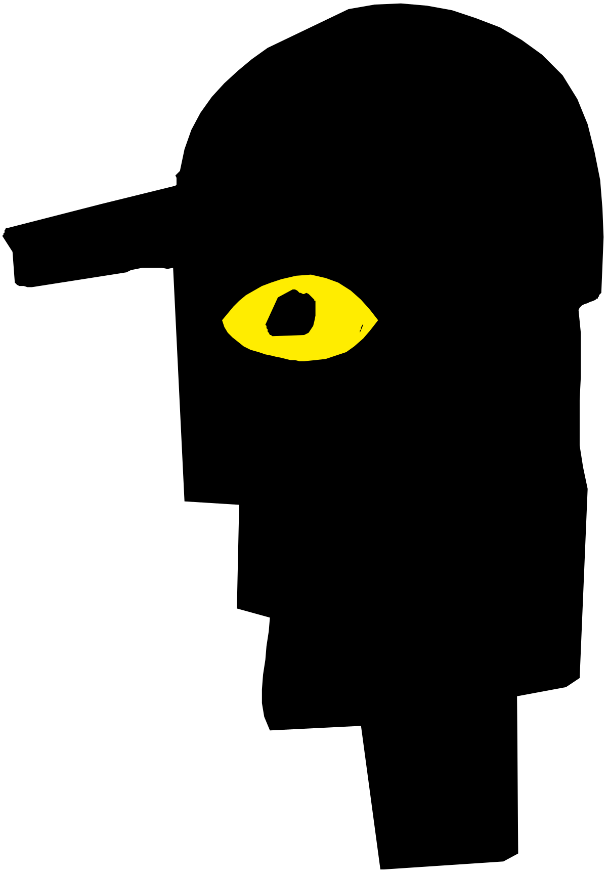 Yellow Eye on Black Background Clipart - Striking Visual Element