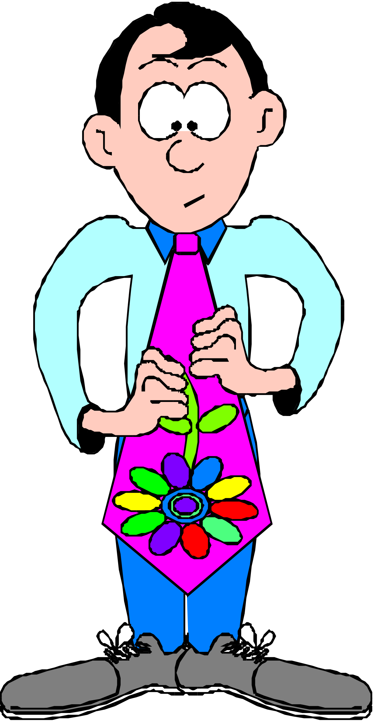 Cartoon Man with Tie - Stylish Tie Clipart for Professional Use