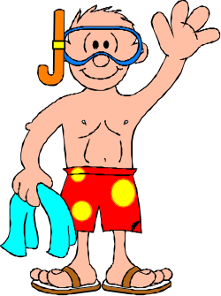 Boy in Swim Trunks and Goggles Clipart for Fun Summer Themes