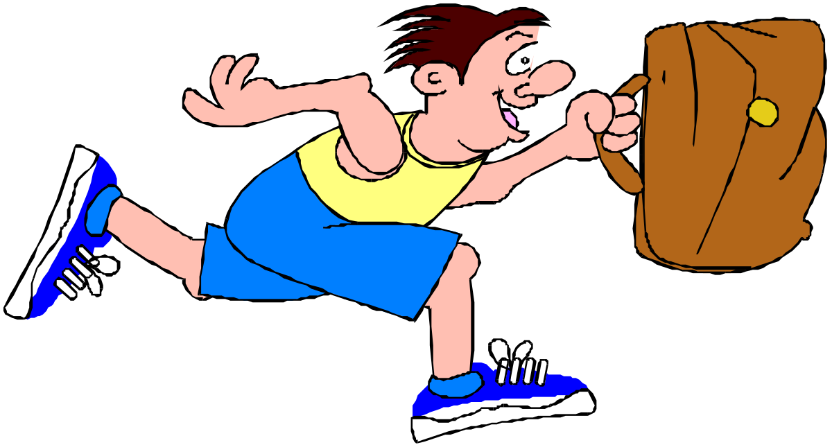 Boy Running with Bag Clipart for Dynamic Designs