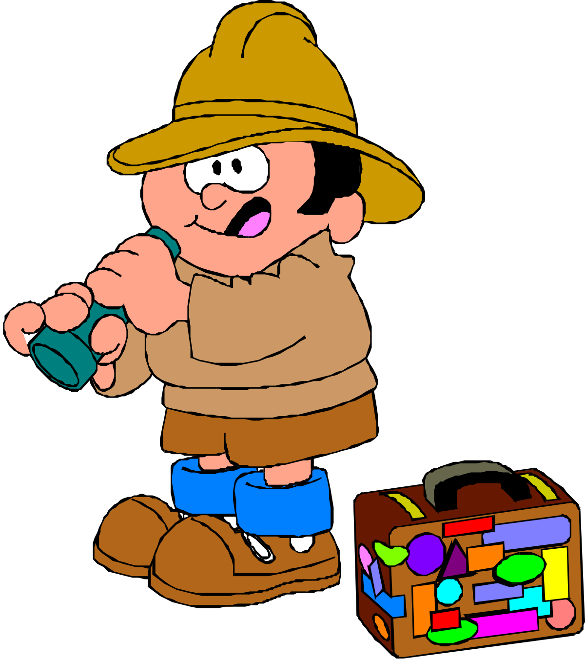 a boy with a hat and a suitcase clip art png transparent Boy with Hat and Suitcase Clipart - Adventure Awaits!