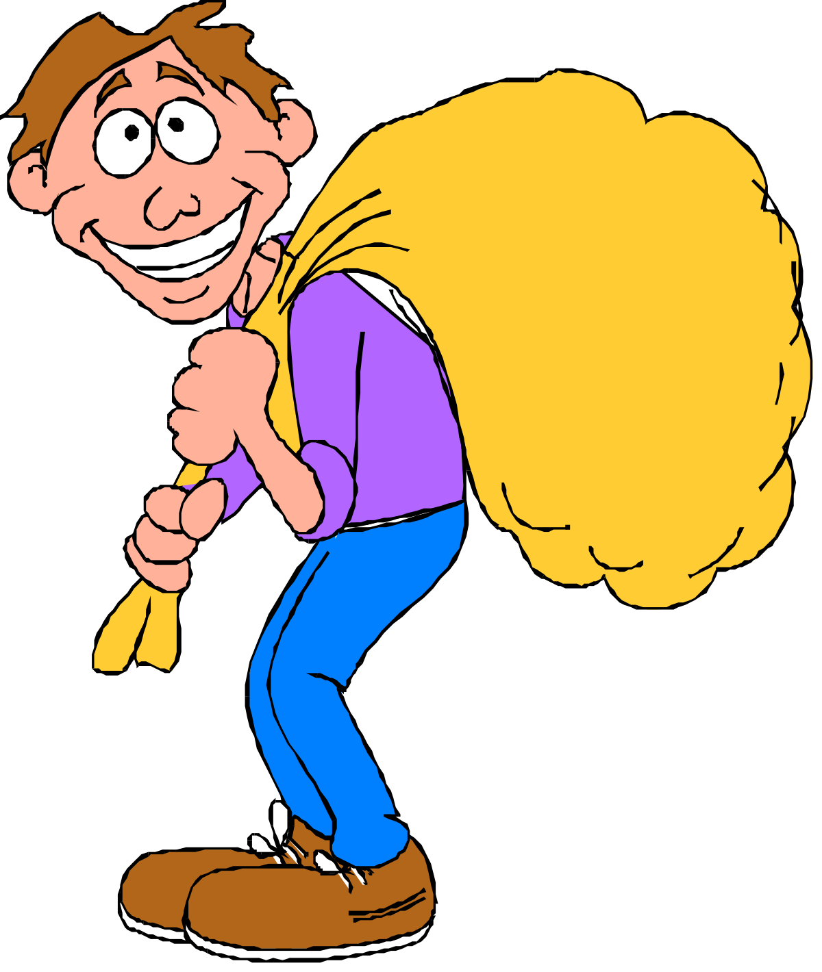 a cartoon character carrying a large bag clip art png transparent Cartoon Character Carrying Large Bag Clipart for Fun and Creativity
