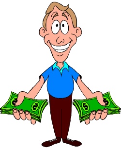 Money Holding Man Clipart - Financial Success and Wealth Illustration