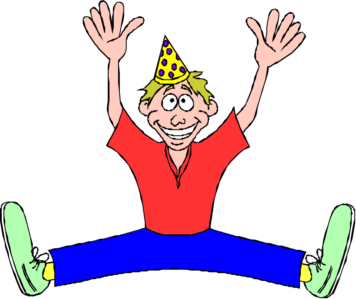 a cartoon character jumping with his hands up clip art png transparent Jumping Cartoon Character Clipart for Fun Designs