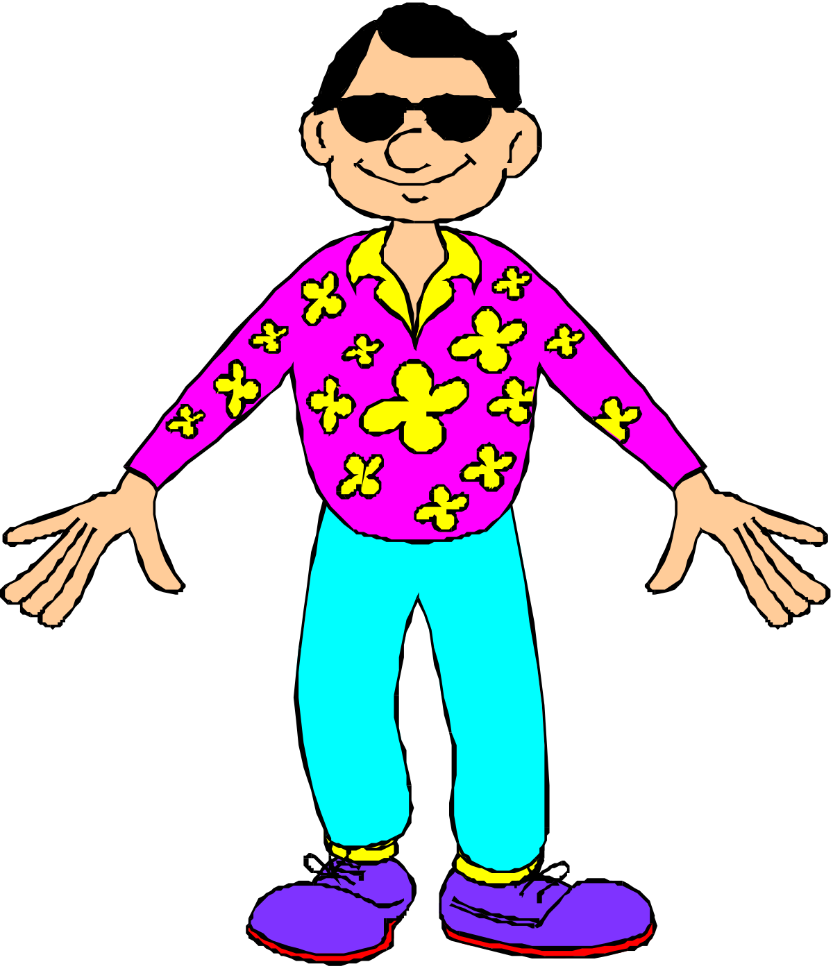 a cartoon character with his arms out clip art png transparent Cartoon Character with Arms Outstretched - Vibrant Clipart