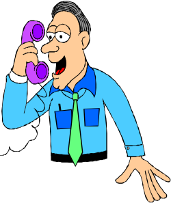 Businessman Talking on Cellphone - Professional Clipart with Blue Shirt and Tie