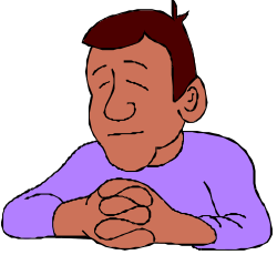 Prayerful Man Clipart: Folded Hands Illustration for Spiritual Themes