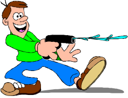 Man with Gun and Green Shirt Clipart - Dynamic Action Graphic