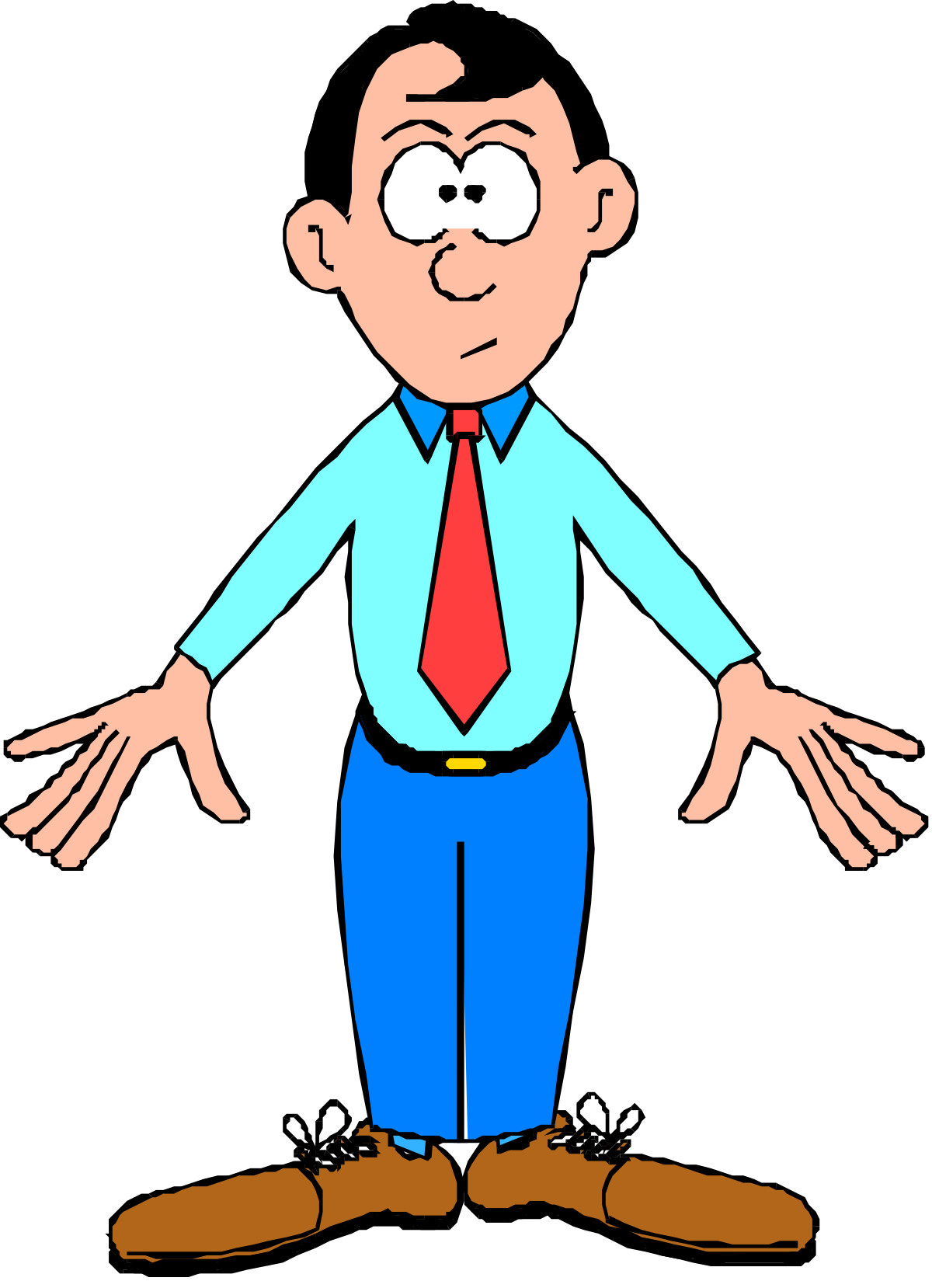 Cartoon Man with Outstretched Hands Clipart for Creative Projects