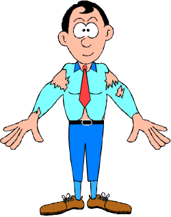Cartoon Man with Outstretched Hands Clipart - Perfect for Various Projects