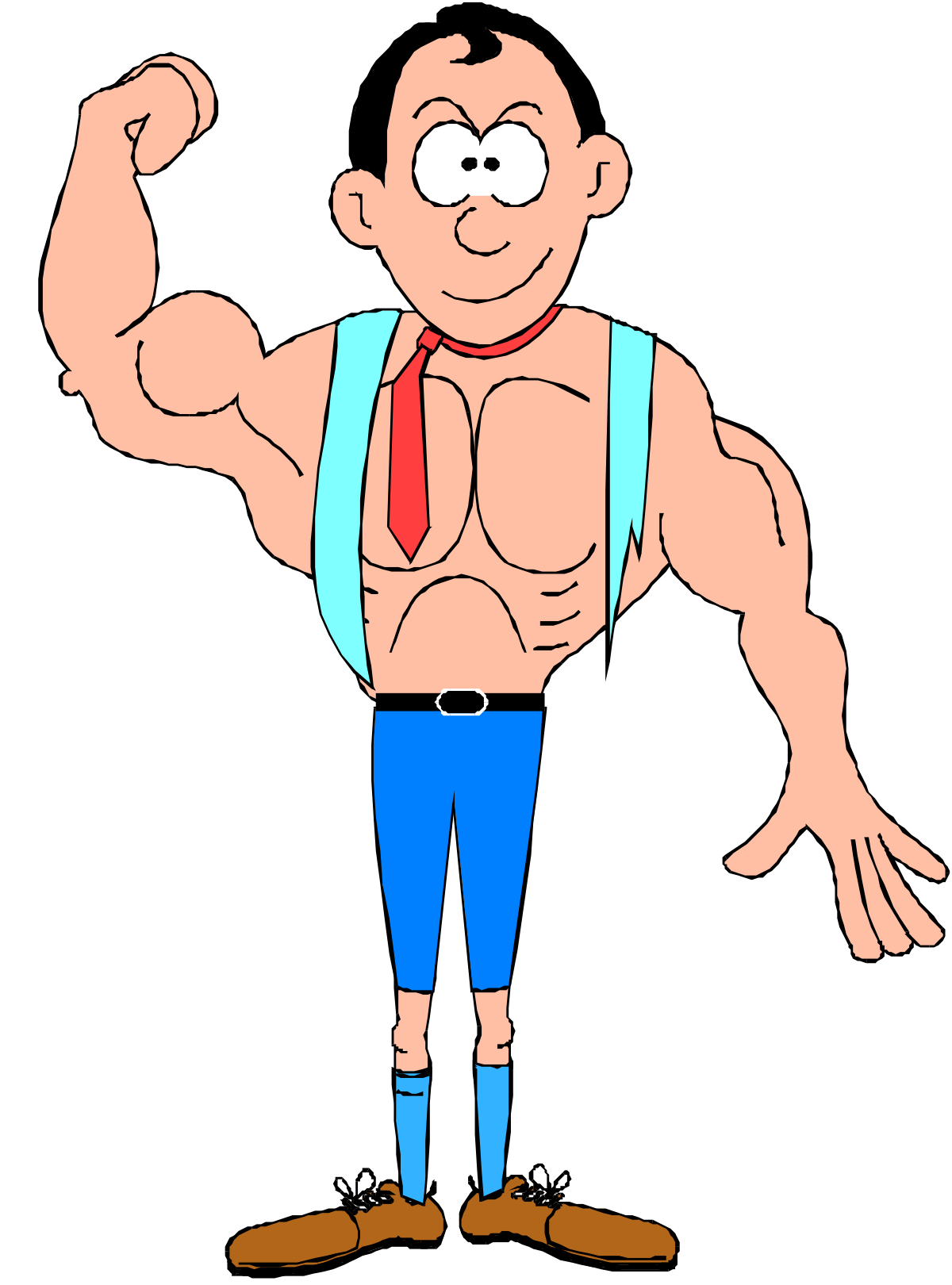 Cartoon Man with Tie and Suspenders Clipart - Fun Office Character