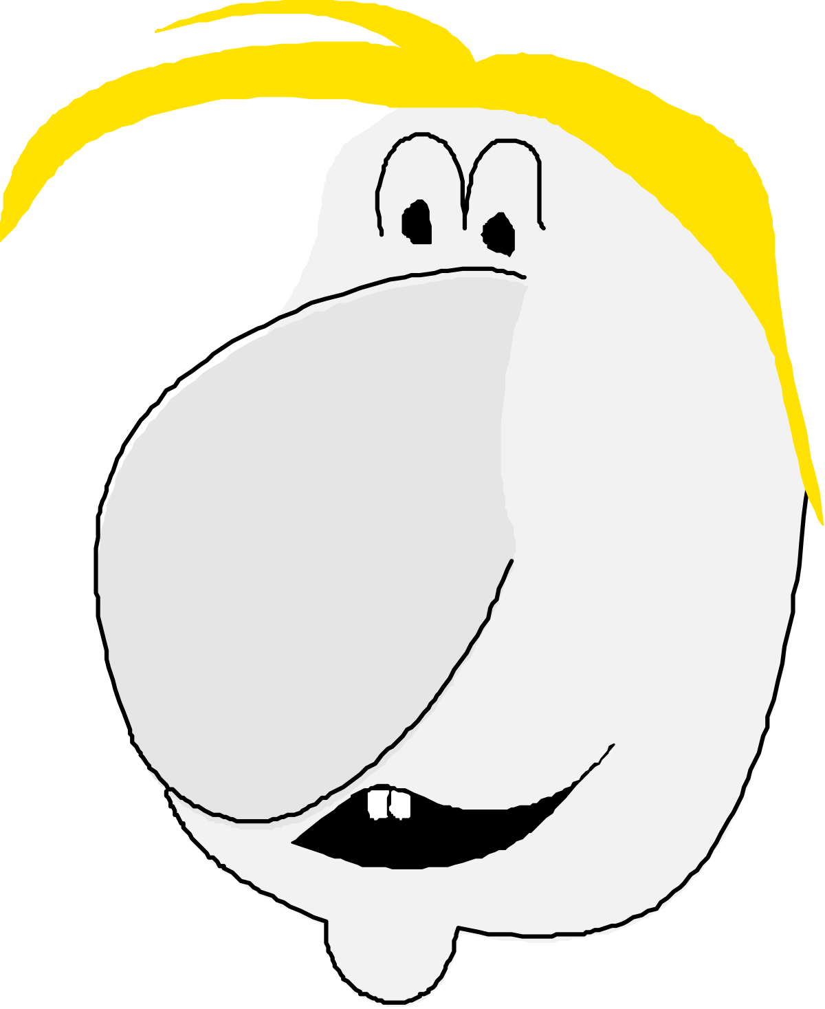 Cartoon Character with Yellow Hair - Playful Clipart Design