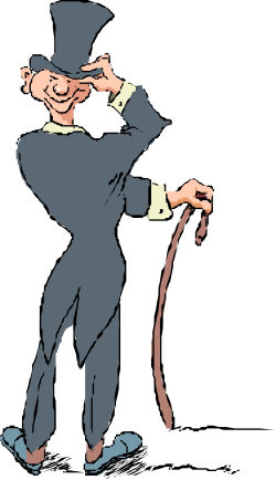 Cane Clipart of a Man with Cane - Perfect for Vintage Illustrations