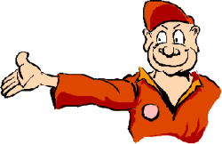 Cartoon Character with Red Cap and Orange Shirt - Playful Clipart