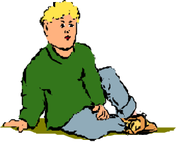 Boy Sitting on Ground with Dog Clipart - Perfect for Pet Lovers