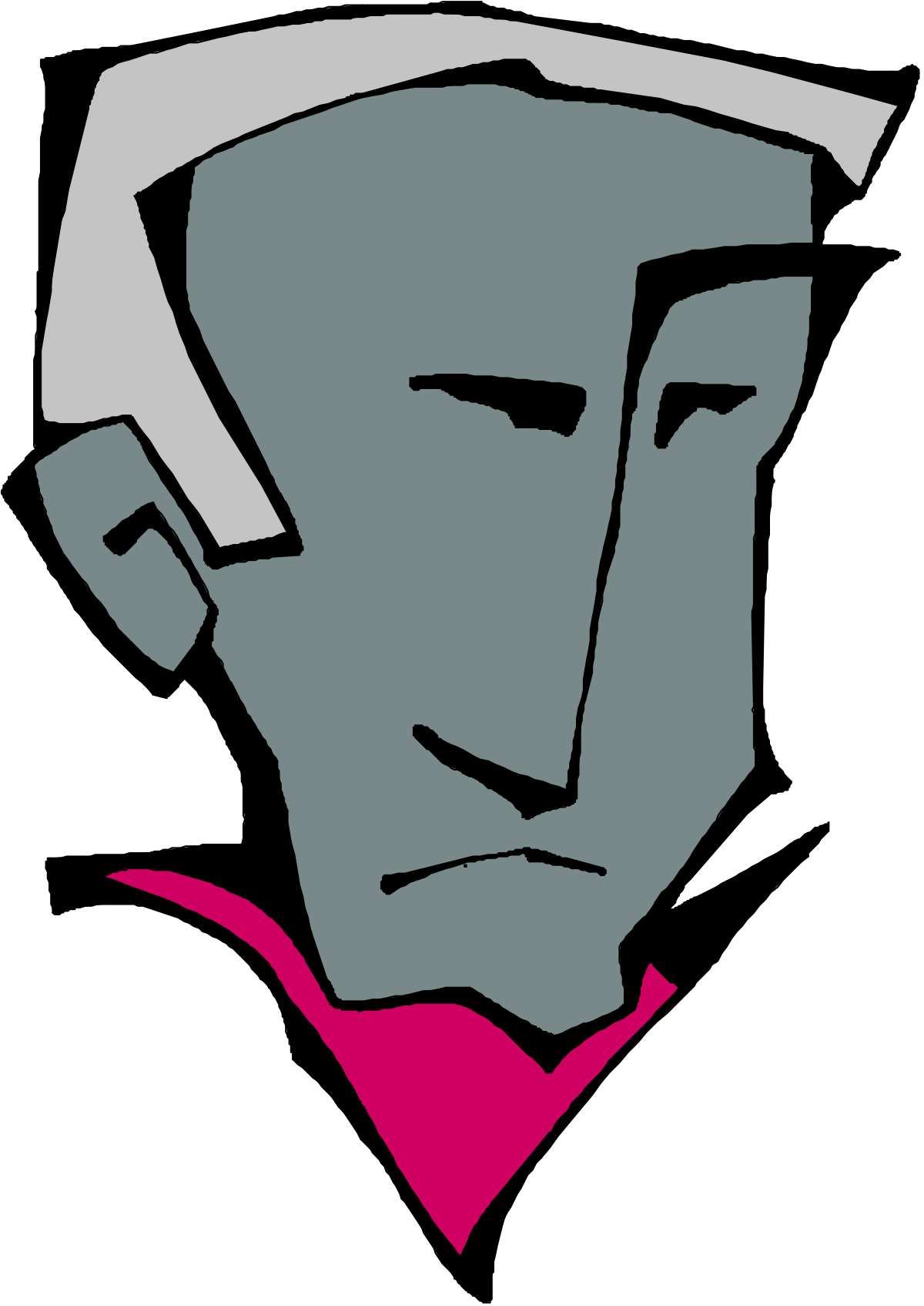 Black and White Drawing of a Man's Face - Unique Clipart Collection