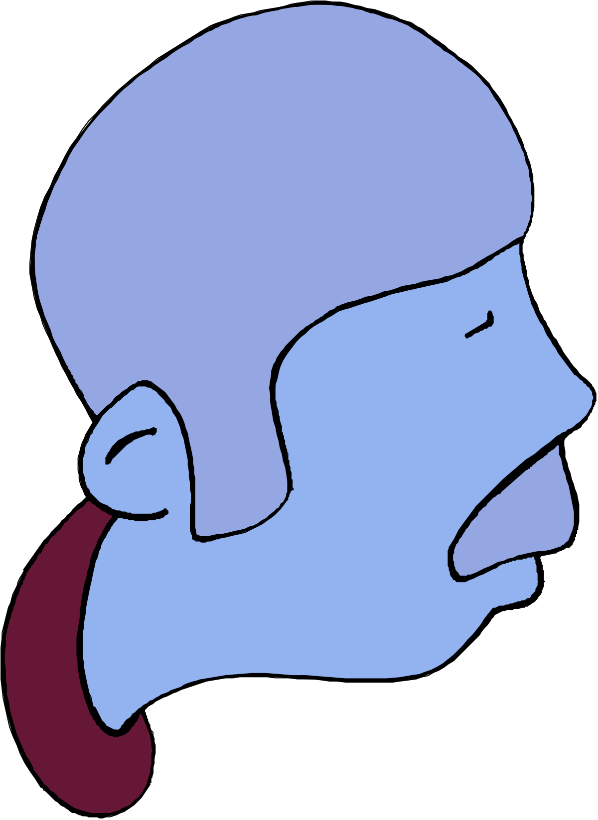 a blue man ' s head with a red nose clip art png transparent Blue Man's Head with Red Nose Clipart - Unique Character Illustration