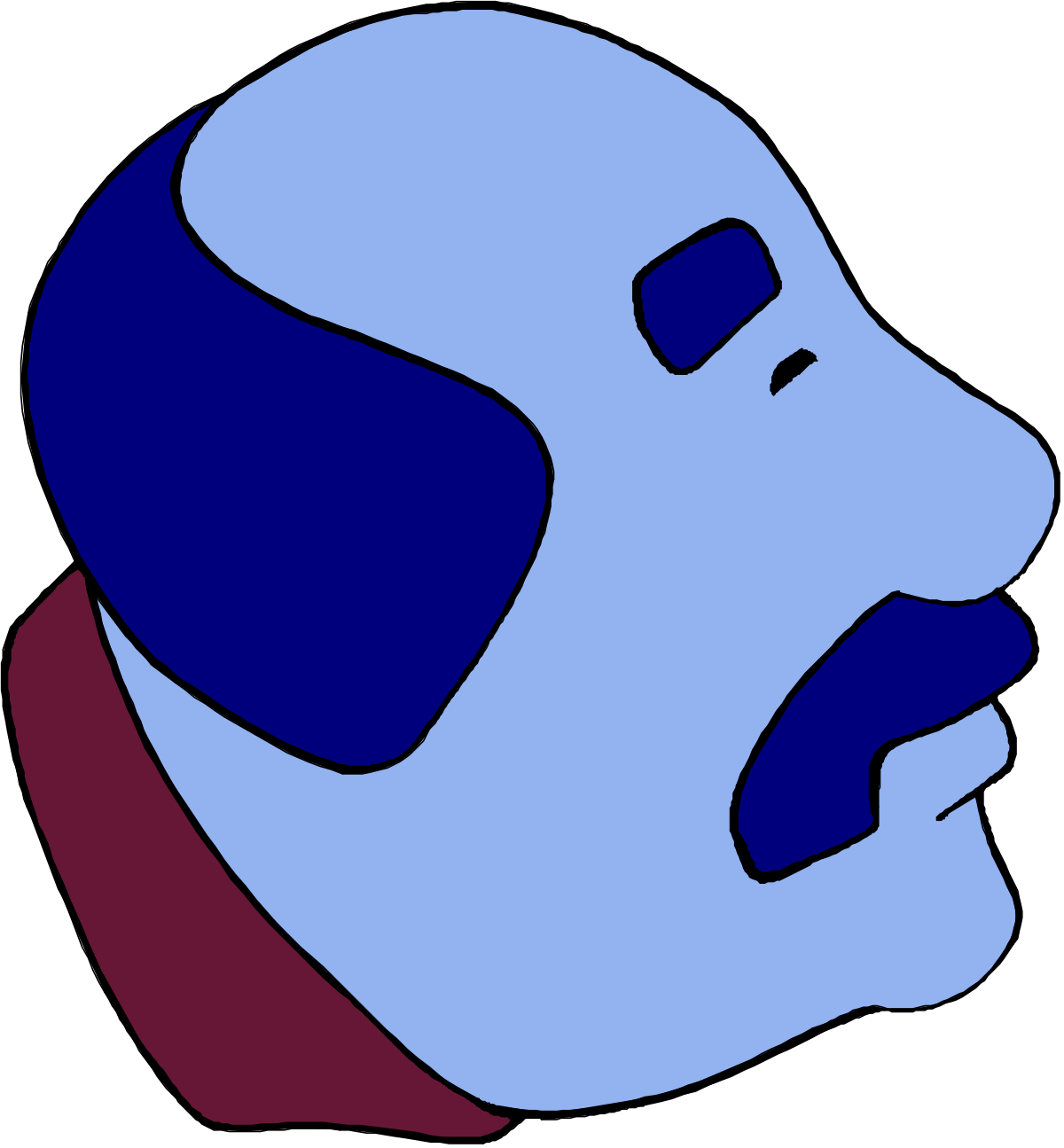 a blue man with a red collar clip art png transparent Blue Man with Red Collar Clipart for Creative Projects