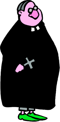 Cartoon Character in Black Robe and Green Shoes Clipart