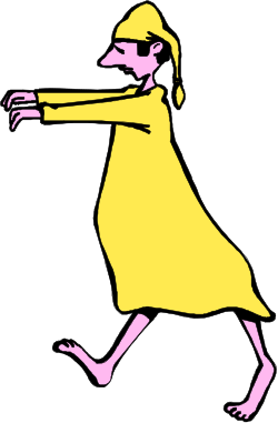 Dancing Woman in Yellow Dress - Playful Clipart Illustration