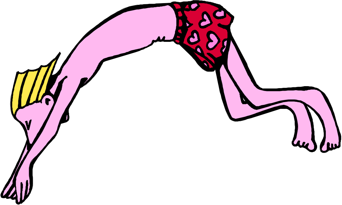 Diving Woman in Water Clipart  Vibrant Underwater Scene
