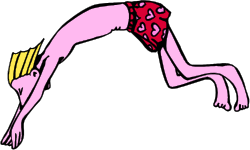 Diving Woman in Water Clipart  Vibrant Underwater Scene