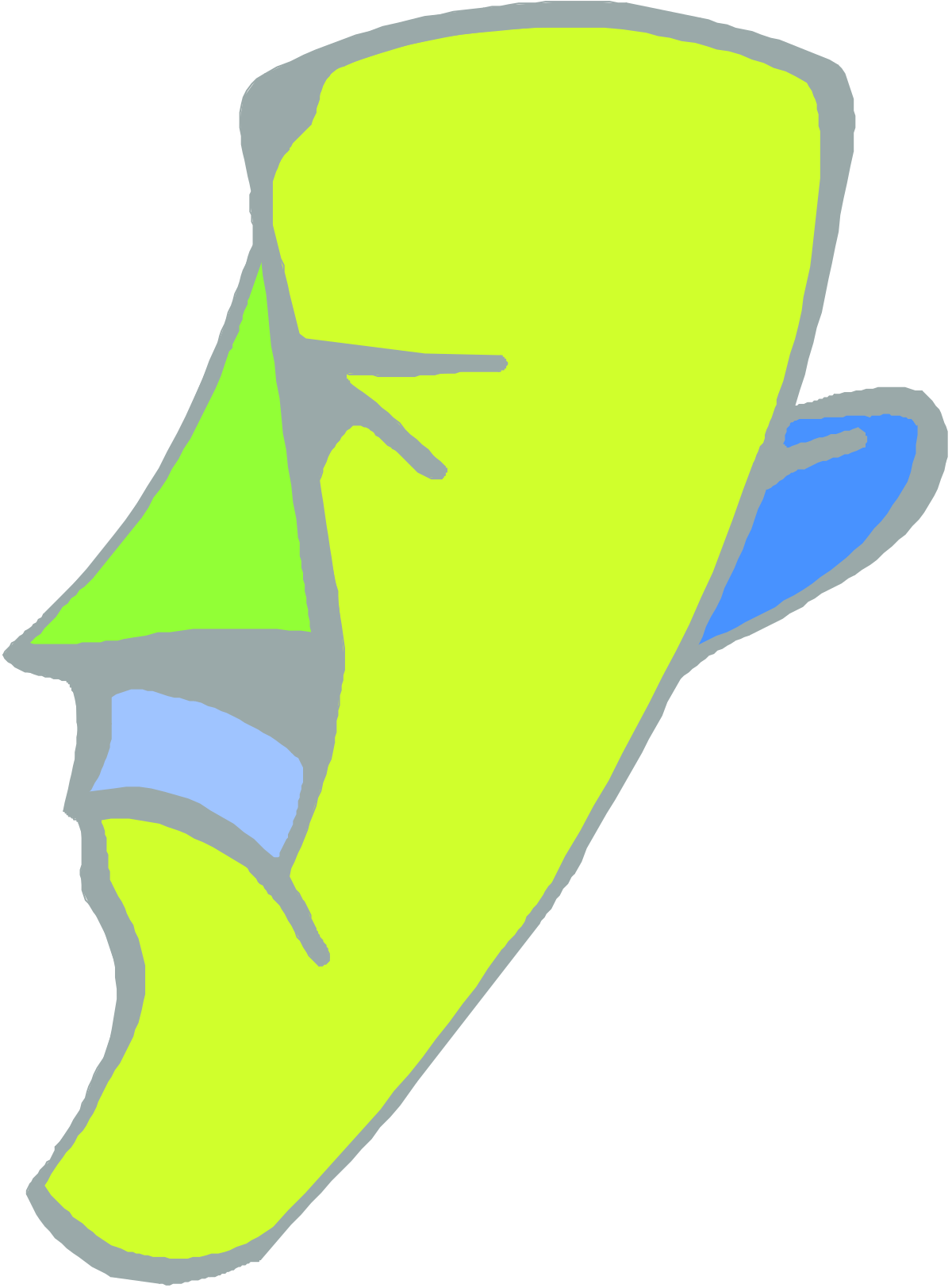 Green Shoe with Blue and Green Soles Clipart