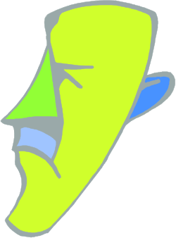 Green Shoe with Blue and Green Soles Clipart