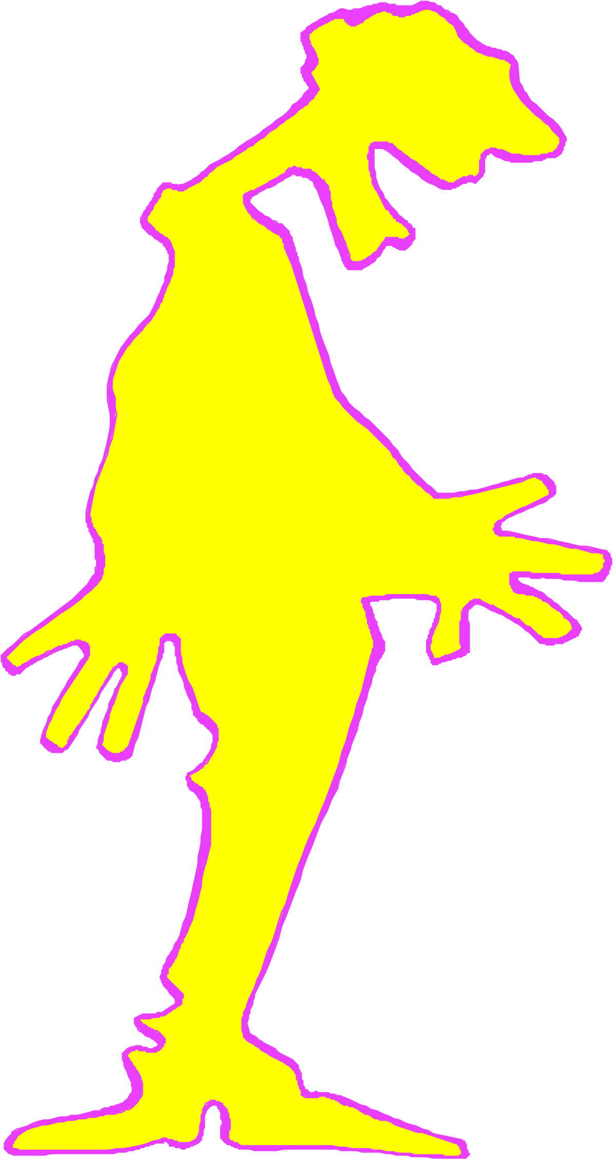 Silhouette of a Man in a Yellow Shirt - Dynamic Clipart for Various Uses
