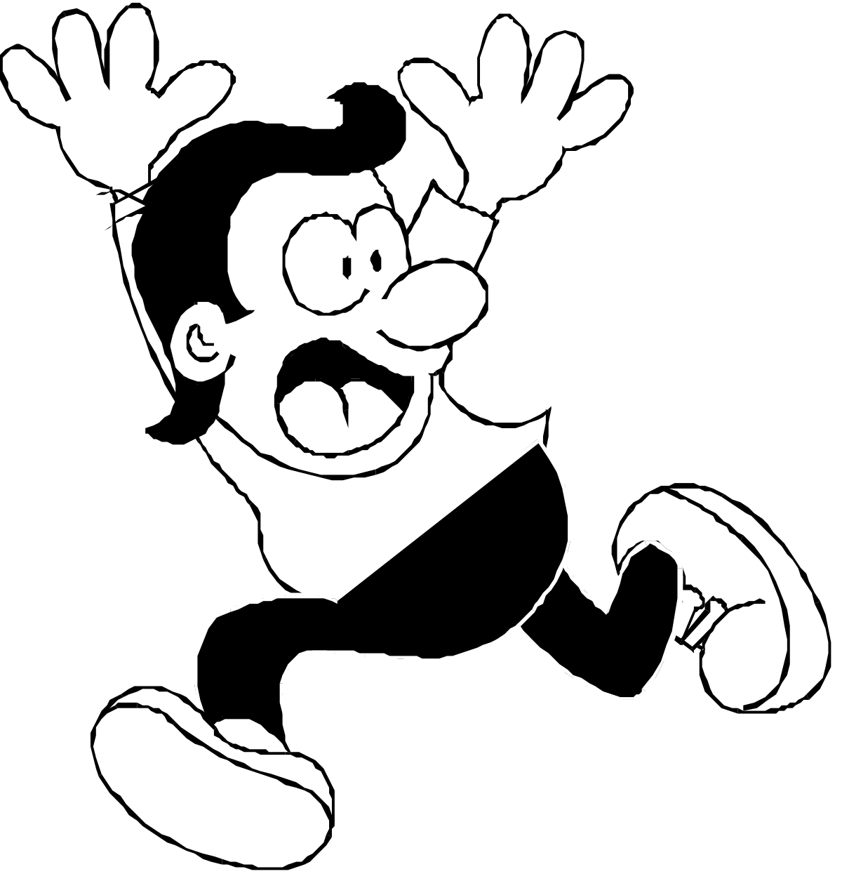 Cartoon Character with Mustache - Playful Mustached Clips