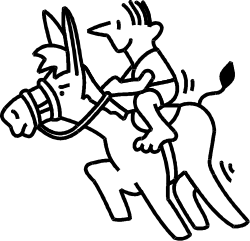 Silhouette of Horse and Rider on Black Background - Captivating Clipart
