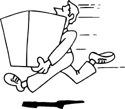 Man Running with Shield Clipart - Dynamic Action Illustration