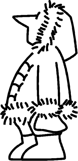 Silhouette of a Man with Hat - Black and White Clipart