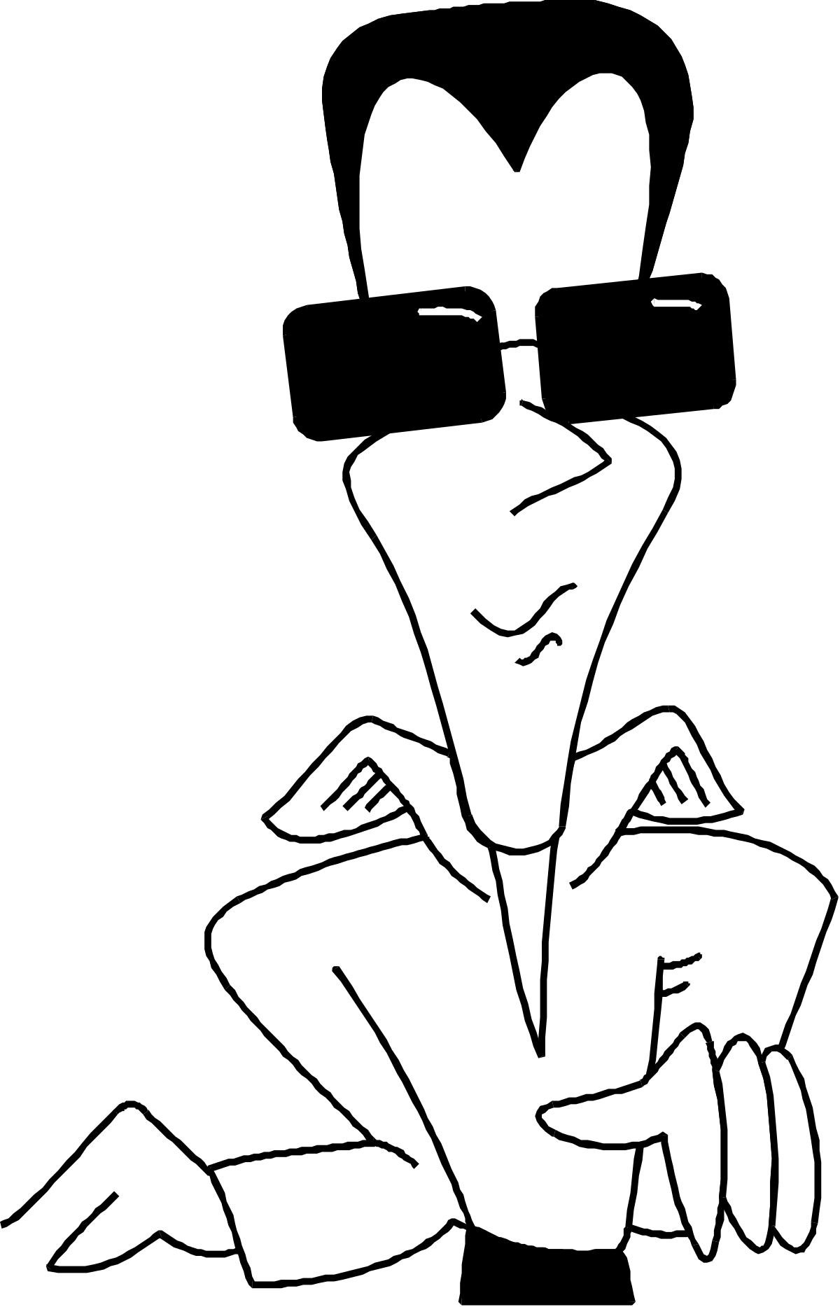 Black and White Sunglassed Man Clipart for Stylish Designs