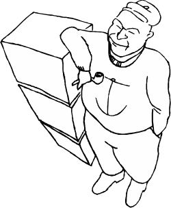 Black and White Man with Knife Clipart - Bold and Striking Imagery
