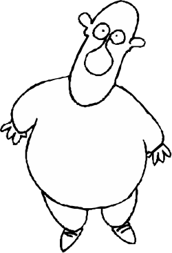 Cartoon Character with Glasses and White Shirt Clipart