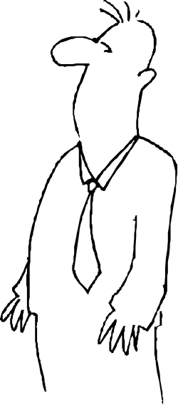 Black and White Silhouette of a Man with Tie - Elegant Clipart for Professional Themes
