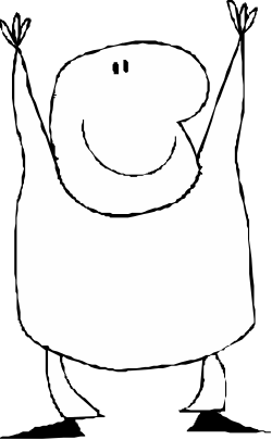 Smiling Man Clipart - Black and White Illustration for Versatile Use