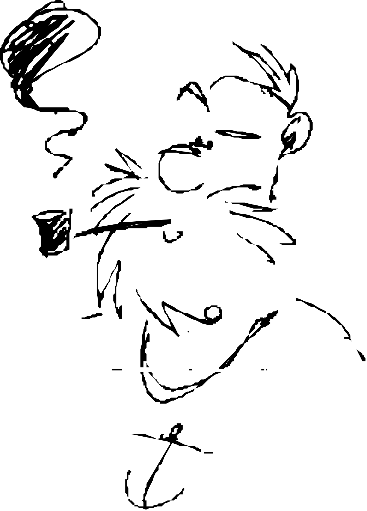 a black and white photo of a man with a beard clip art png transparent Bearded Man Clipart - Striking Black and White Illustration