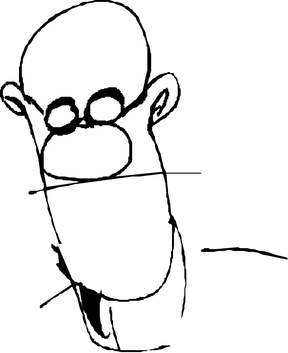 a black and white silhouette of a man with glasses clip art png transparent Silhouette of a Man with Glasses - Black and White Clipart Collection