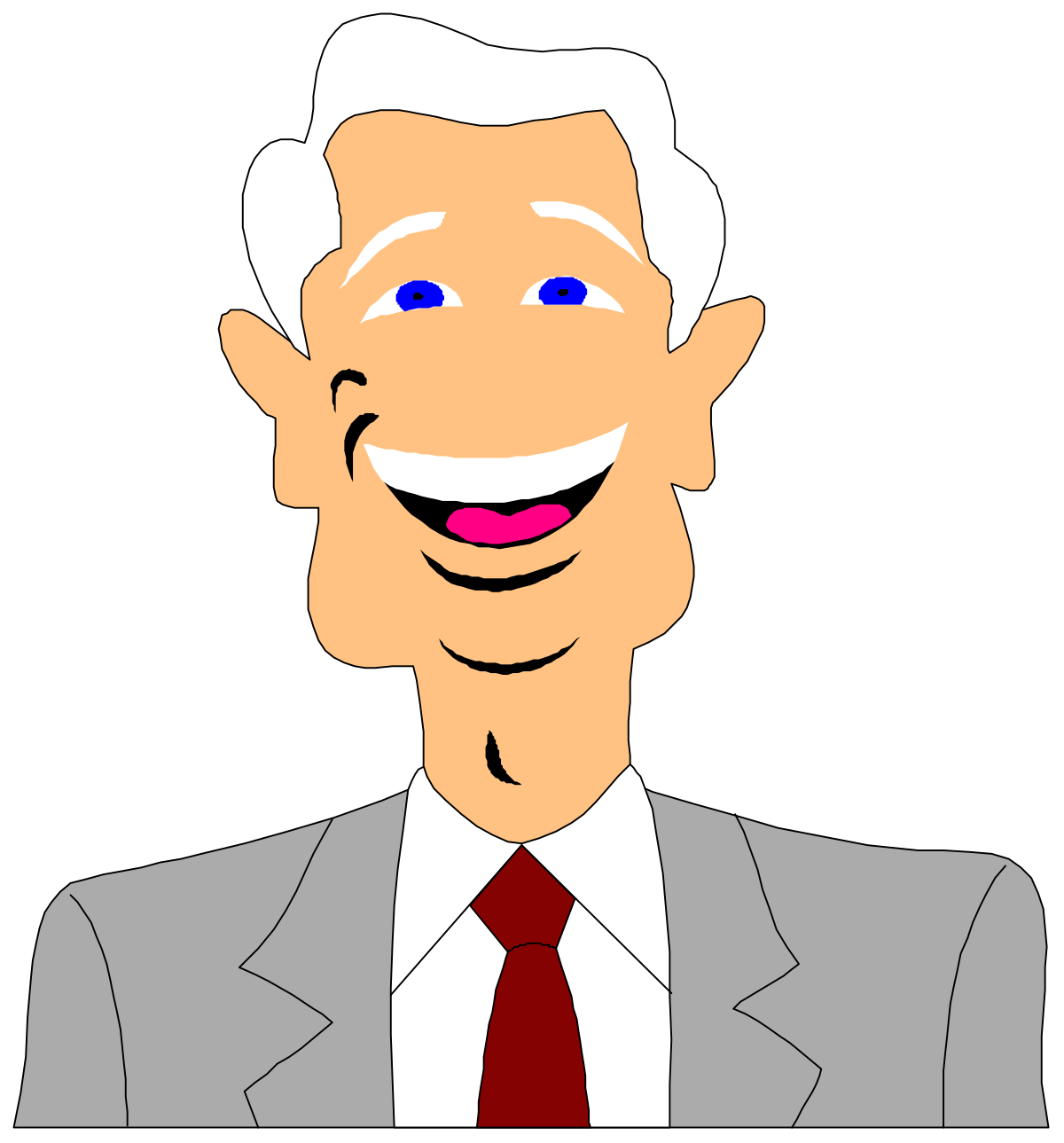 Professional Man in Suit and Tie with a Smile - Clipart for Business Use