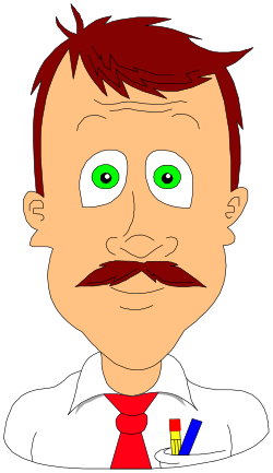 Mustached Man in Red Tie Clipart - Ideal for Various Designs
